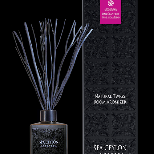 NATURAL TWIGS ROOM AROMIZER PINK GRAPEFRUIT - BLACK 150ml.  Gently & continuously infuses your living spaces with captivating natural aromas to calm & relax your body, mind & soul.