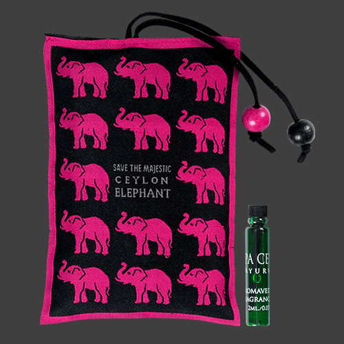 CEYLON PINK GRAPEFRUIT - Elephant Aromaveda Sachet, The blend gently infuses your living spaces with the power of aromaveda to awaken, uplift & refresh your body, mind & soul.